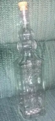 Decorative Glass Bottle With Cork Stopper - NEW