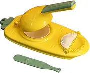 2 in 1 Manual Dumpling Maker Dumpling Skin Press Dough Presser Mold with Spoon Yellow