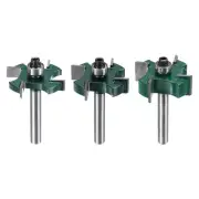 3pcs T Slot Cutter Rabbet Router Bit Set 1/4" Shank 1/4" 3/8" 1/2" Cutting Width