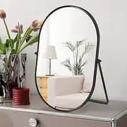 Makeup Mirror Portable Vanity Tabletop Mirrors with Metal Frame Desk Table Mirror with 90°Adjust Rotate Good for Bedroom Bathroom Dressing Room