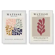 Wall Art Matisse 2 Sets White Frame Canvas