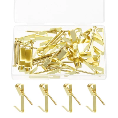 40 Pcs Picture Hangers, 50lb Picture Hooks(20 Hangers + 20 Nails), Gold