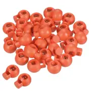 Cord Locks, 30 Pack Ball Spring Toggle Stopper, Orange Red