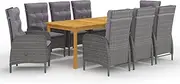 9 Piece Garden Dining Set Grey Patio Bar Sets