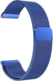 [ONE ECHELON] Quick Release Watch Band Compatible With Emporio Armani ART3000 Steel Metal Mesh Replacement Strap (Blue), Metal, no gemstone