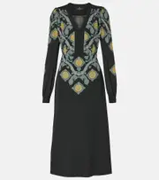 [Etro] Etro Printed midi dress AU 8 black