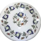 12" White Marble Coffee Center Table Top Lapis Floral Art Mosaic Patio...