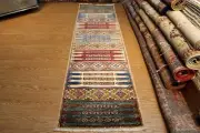 10 FT. TOP QUALITY HANDMADE HALL RUNNER JEWEL COLORS VEGETABLE DYES WOOL RUG