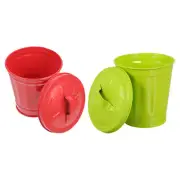 Multi-purposes Creative Small Garbage Bin With Lid Pen Holder Brush Holder