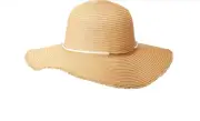 San Diego Hat Company Women's Gold Bar Trim Paperbraid Floppy Hat, Camel, One Sz