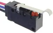 Omron MICROSWITCH 100mA 30VDC 1.18N SPDT-NO/NC Simulated Roller Lever, Pre-Wired