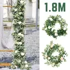 Fake Plant Welcome Sign Ivy Artificial Flower Home Decro Garland Rose Vine