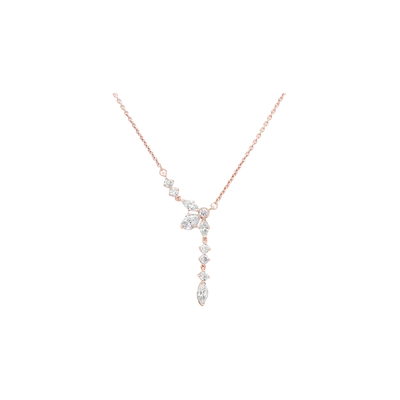 (W) Pandora Sparkling Herbarium Cluster Drop Collier Necklace Rose Gold Plated C