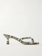 [Aeyde] Aeyde - Wilma Snake-effect Leather Sandals - Snake print - IT38 IT 38 Animal print