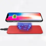 Fuji Labs Wireless Qi Cell phone Charger Rubber Oil Coated, Red
