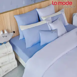 【La mode】活動品-環保印染100%精梳棉刺繡兩用被床包組-狐狸散步(加大)