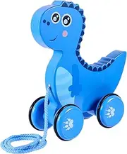 1Pc Pull Dinosaur Cartoon Animal Pull Along for Educational Walking for Boy Girl for Crawling and Early Walking Development