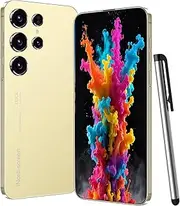C25 5G Unlocked Cell Phone, Smartphone Android Octa-Core, 4GB+128GB Unlock Phone, 6800mAh Battery, 120Hz FHD+ Screen 80MP Camera, Dual SIM Phone/GPS/Face ID - Gold