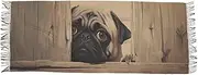 [XYMZR] Pugdog Peeking Board Women’s Scarf Soft Warm Long Scarves Shawl Wrap for Winter Autumn Spring Travel Office Home, Multi-colored
