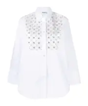 P.A.R.O.S.H. Embellished Button-Down Shirt M White
