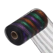 6 Inch Glitter Poly Burlap Mesh for Wreath Ribbon 10 Yard Black & Purple