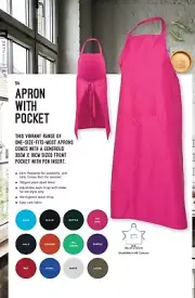 JB's wear Plain Colour Durable Apron with 30cm X 18cm Front Pocket & Pen Insert