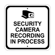Security Camera Recording in Process Novelty Notice Aluminum Metal Sign