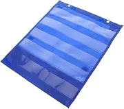 JOINPAYA Flash Card Pocket Chart for Classroom Blackboard Magnetic Pocket Storage for Boys and Girls Blue