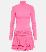 [Blumarine] Blumarine Floral-appliqué gathered minidress AU 6 pink
