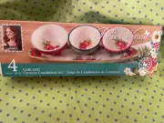 Pioneer Woman Garland Ceramic Condiment Set 4 PCS 3 Bowls Tray Holiday Dish NEW