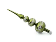 Large Czech blown glass green Christmas tree topper