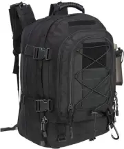 Expandable 40-64L Military Tactical Backpack 3 Day Bag Hiking Gym Sport Black