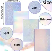 8 Clear Holographic Sheet Laminate A4 Vinyl Overlay Sticker Paper Self Adhesive