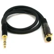 3FT Premium XLR 3 Pin Female to 6.35mm 1/4" Stereo Male Microphone Cable Gold