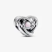 *BRAND NEW* Pandora Moments 925 Silver Opal Openwork Mom & Heart Charm 793233C01