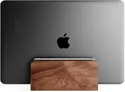 Raico Vertical Laptop Stand Adjustable Premium Walnut Wood Dock Clamshell Stand Macbook Holder for Desk - Walnut Wood | Single Slot