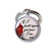 Cardinal If I should appear you know I am Near Words Sympathy Handmade Key Ring