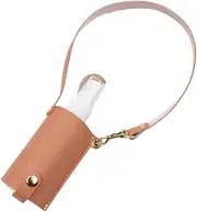TENOL Empty Travel Bottle with Leather Keychain, Spray Bottle Bag Holder for Home, Shopping Malls, Outdoor, Orange Pink