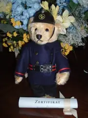 STEIFF Germany Fireman Bear, #999161, 14", NEW, Mint, NRFPackage