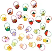 XUZOPIM Pack of 30 Baby Hair Bobbles Colourful Sunflower Hair Bows with Soft Seamless Ponytail Holder for Toddlers Babies Girls Hair Bobbles Girls