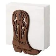 Wooden Western Napkin Holders Cowboy Boot Napkin Holder for Table Kitchen Far...