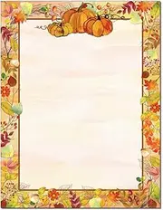 Image Shop Pretty Pumpkins Letterhead Laser & Inkjet Printer Paper, 100pk,Orange, Green