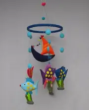 BABY COT/CRIB MOBILE/ WALL HANGING Nursery Gift Decor 3D HANDMADE FELT MACRAME