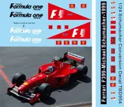 1/24 Decals For Ferrari F399 1999 Formula One Team Schumacher TBD954