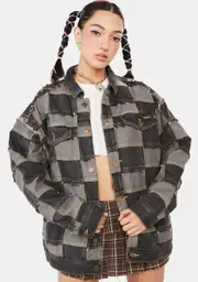 [x-Girl] Patchwork Denim Jacket