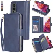 For OnePlus Nord 2 5G Wallet Case 9Card Zipper Slots Kickstand Flip Leather Case