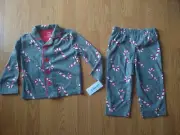 Carter's Pajamas Set 2T Toddlers Girl Flannel Candy Cane Christmas Xmas PJ NEW