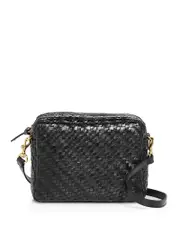 Clare V. Midi Sac Woven Leather Shoulder Bag