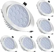 3W-18W Rotatable Gimbal Downlight LED Recessed Light Set of 6 Canless LED Ceiling Light Flush Mount Recessed Spotlight LED can Light 2in 2.5in 3.5in 4in 5in