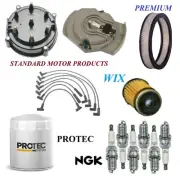 Tune Up Kit Oil Fuel Filters Cap Wire Spark Plugs For GMC K15 L6 4.1L 1977
